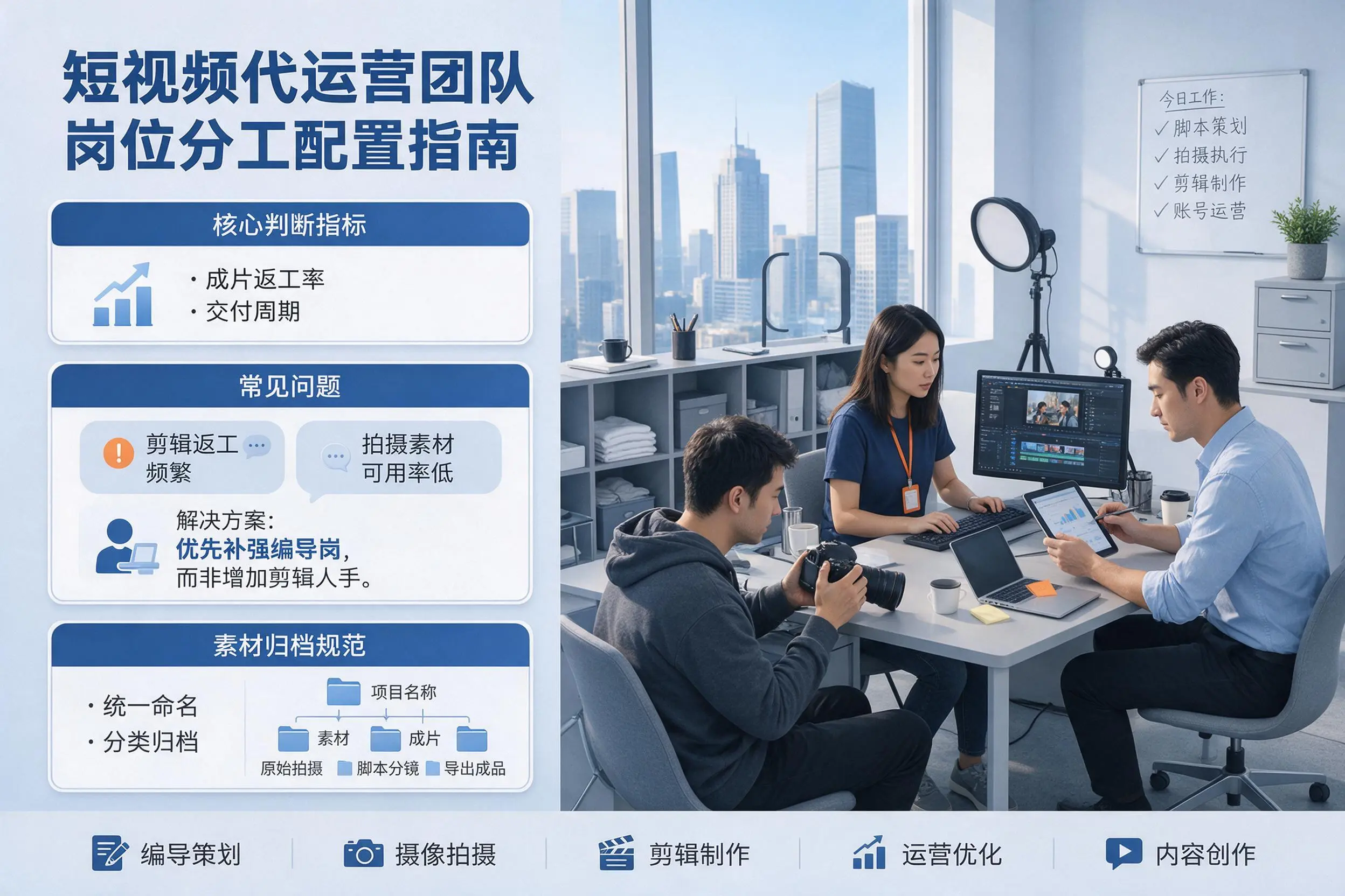 短视频代运营团队如何配置？厦门企业岗位分工科普说明